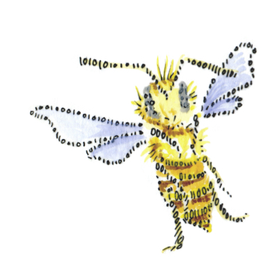 Bee invitation illustration